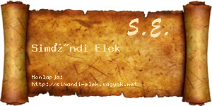 Simándi Elek névjegykártya
